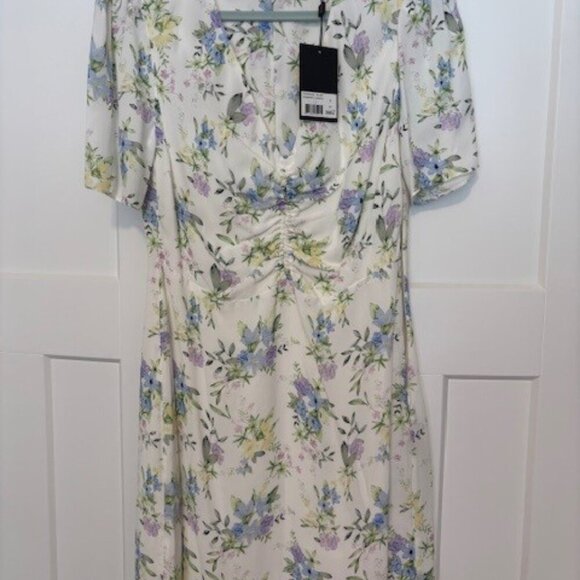 NWT Designer The Kooples Dress // White Blue Floral // Size 3, Large - Picture 9 of 9